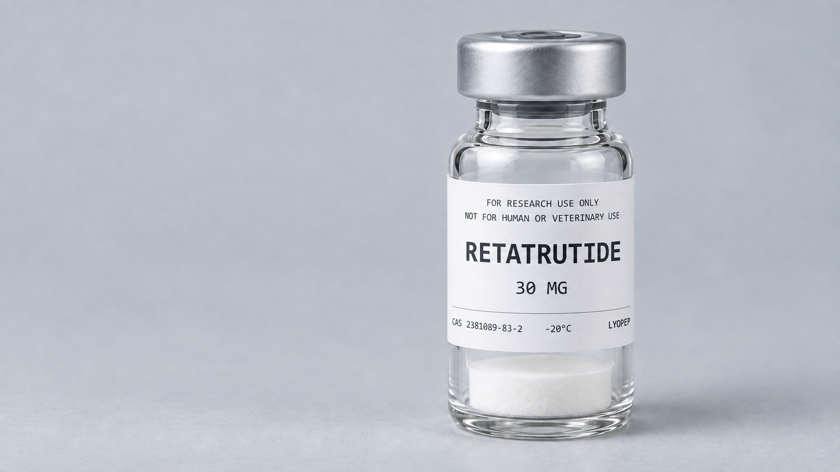 LYOPEP lyophilized peptide vial with printed research-use label