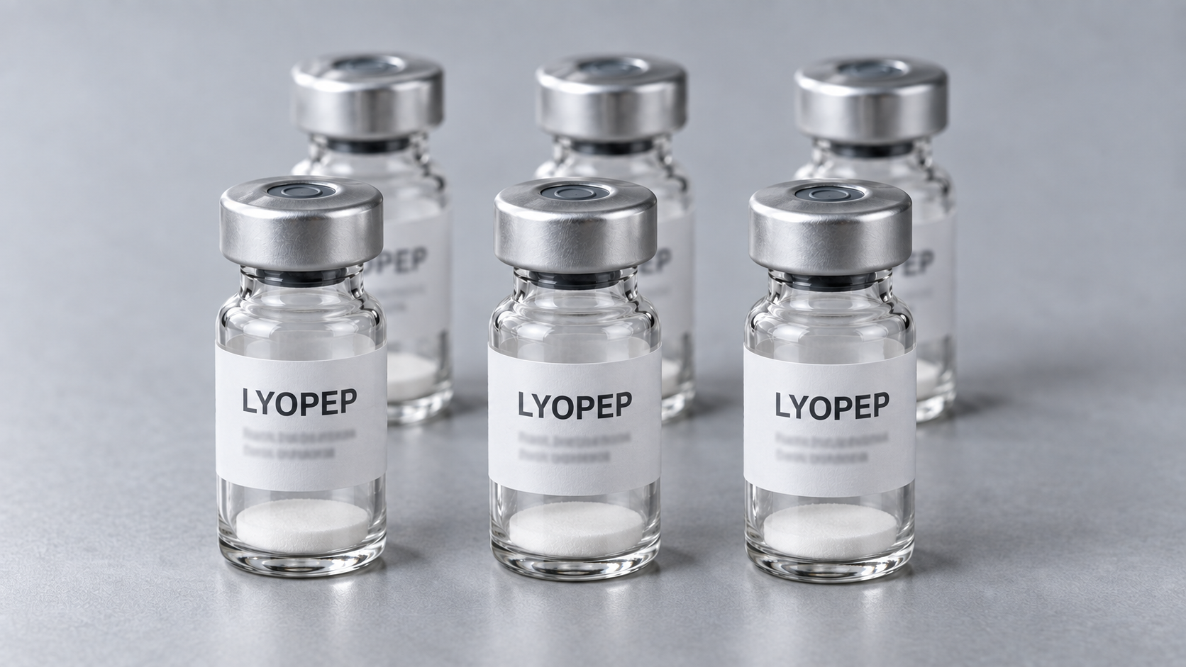 LYOPEP labelled research peptide vials
