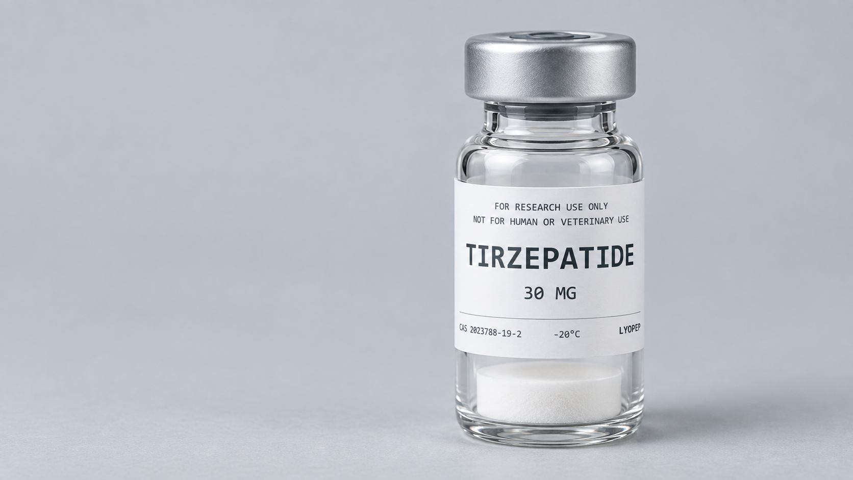 LYOPEP tirzepatide 30 mg lot-coded research vial
